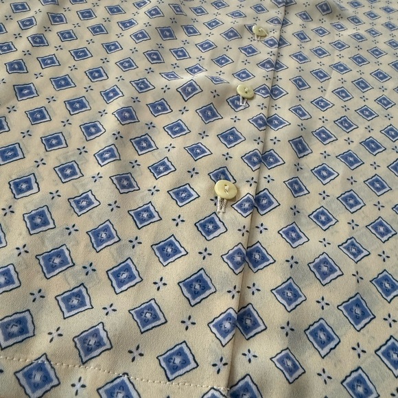 PENDLETON Provence Women’s Sz 10 Yellow Geometric V-neck Long Sleeves Blouse NWT - Picture 7 of 13